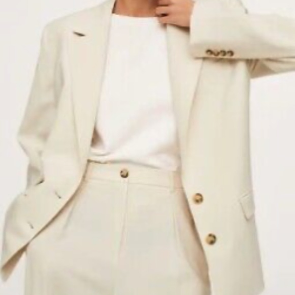 Pernille Teisbaek x Mango Oversized Cream Blazer Small NWT - Picture 2 of 6
